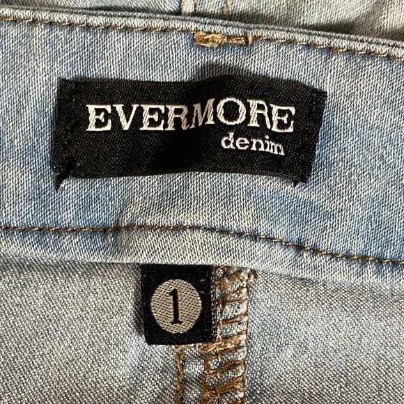 Evermore Acid Washed Denim Shorts 1 - Picture 10 of 11